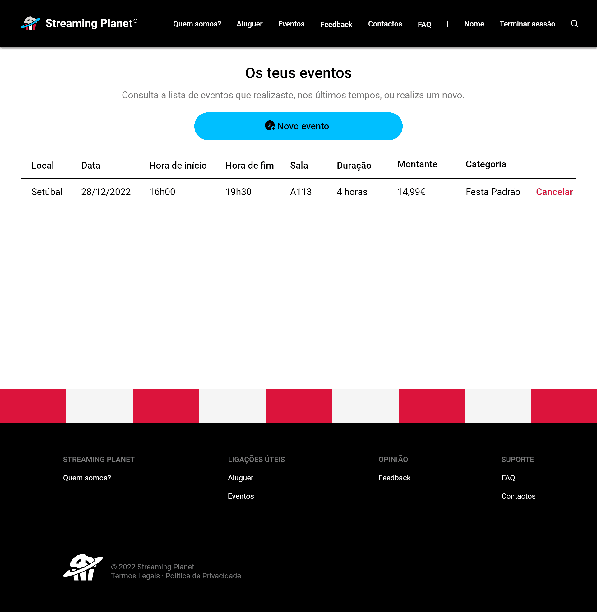 Registration page